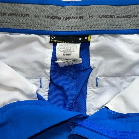 Under Armour Royal Blue Loose Fit Flat Front Shorts Size 32 - Picture 2 of 4